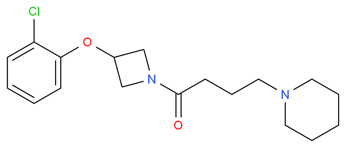1-{4-[3-(2-chlorophenoxy)-1-azetidinyl]-4-oxobutyl}piperidine_分子结构_CAS_)