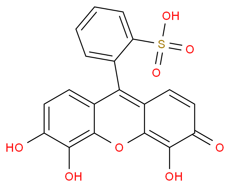 2-(4,5,6-trihydroxy-3-oxo-3H-xanthen-9-yl)benzene-1-sulfonic acid_分子结构_CAS_32638-88-3