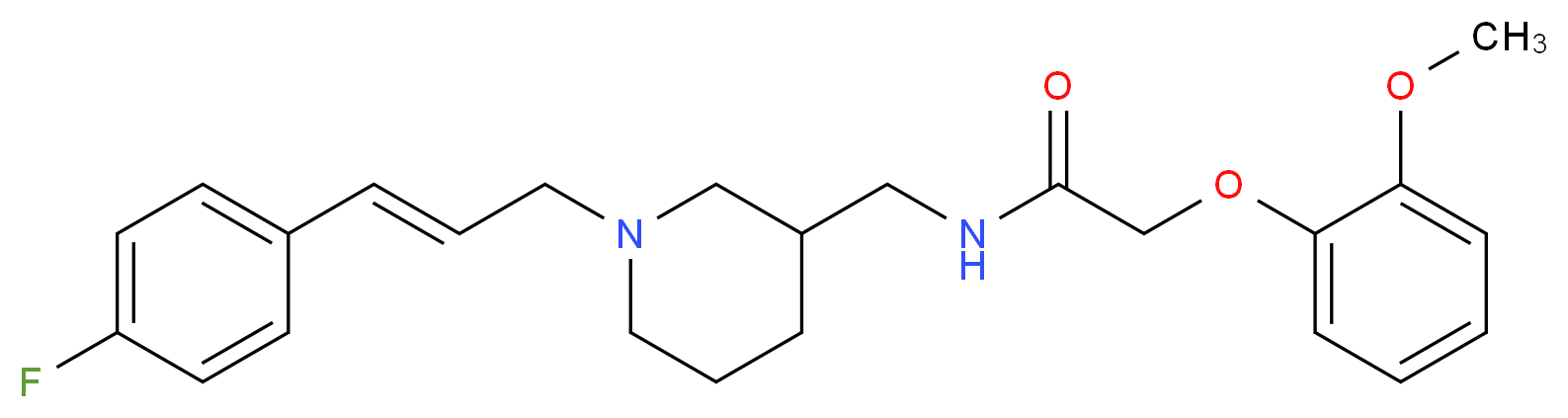 N-({1-[(2E)-3-(4-fluorophenyl)-2-propen-1-yl]-3-piperidinyl}methyl)-2-(2-methoxyphenoxy)acetamide_分子结构_CAS_)