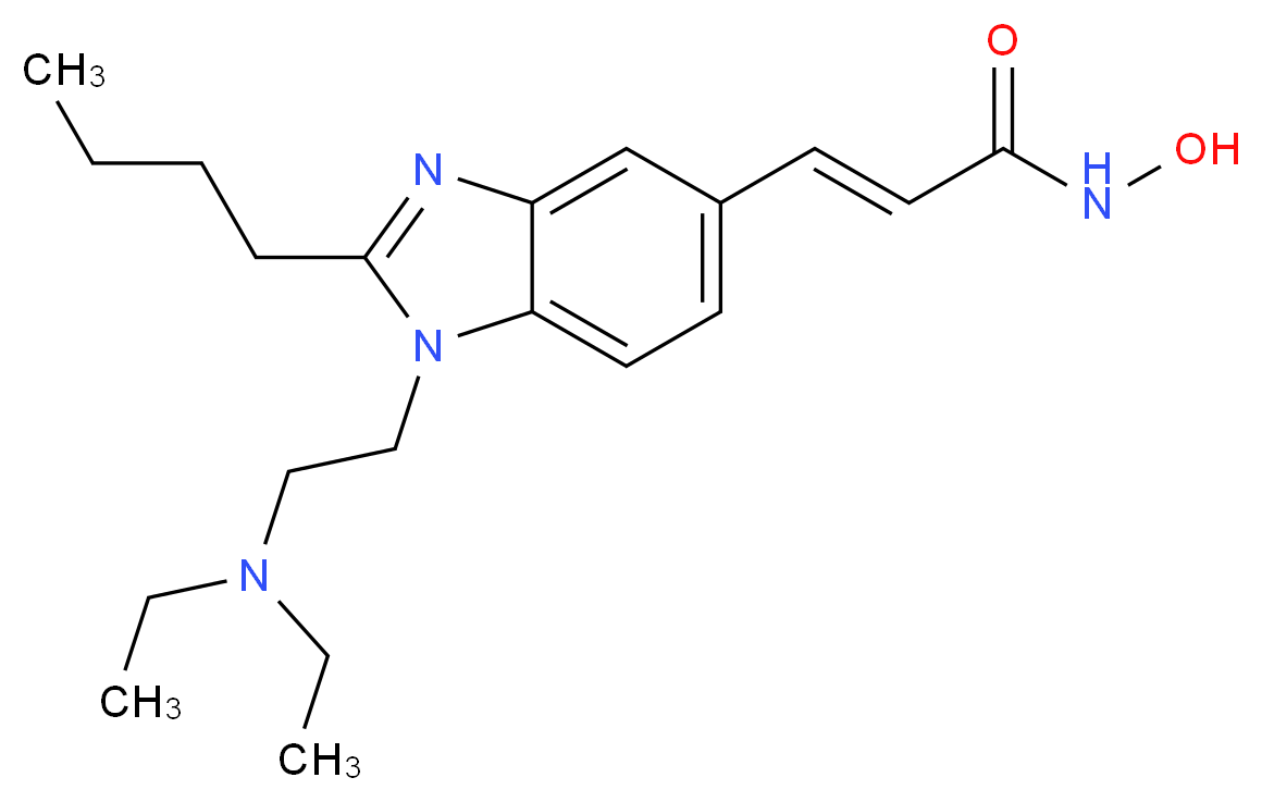 (2E)-3-{2-butyl-1-[2-(diethylamino)ethyl]-1H-1,3-benzodiazol-5-yl}-N-hydroxyprop-2-enamide_分子结构_CAS_929016-96-6