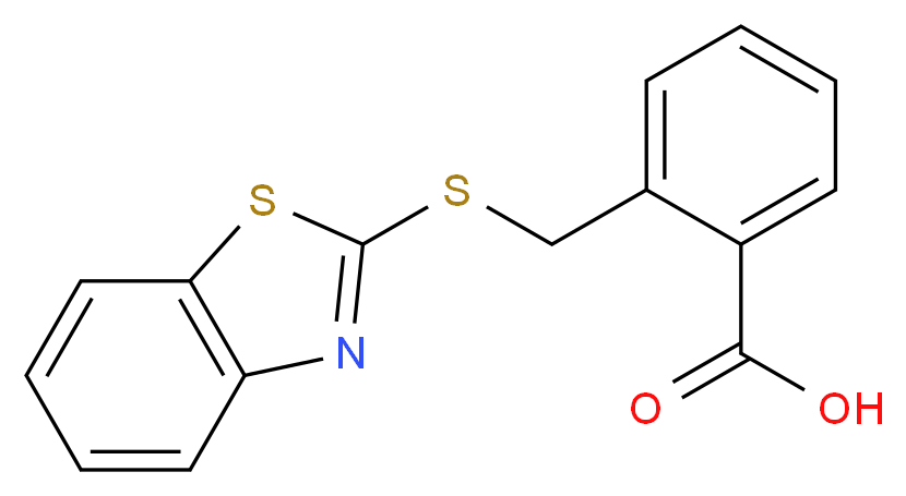 2-[(1,3-benzothiazol-2-ylsulfanyl)methyl]benzoic acid_分子结构_CAS_100961-61-3