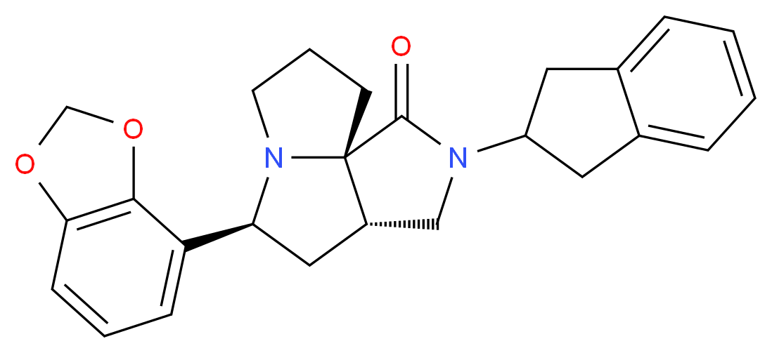 (3aS*,5S*,9aS*)-5-(1,3-benzodioxol-4-yl)-2-(2,3-dihydro-1H-inden-2-yl)hexahydro-7H-pyrrolo[3,4-g]pyrrolizin-1(2H)-one_分子结构_CAS_)