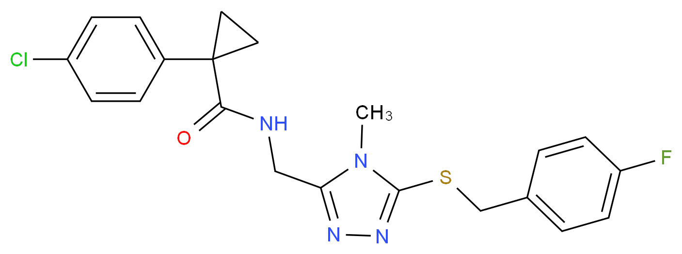 1-(4-chlorophenyl)-N-({5-[(4-fluorobenzyl)thio]-4-methyl-4H-1,2,4-triazol-3-yl}methyl)cyclopropanecarboxamide_分子结构_CAS_)