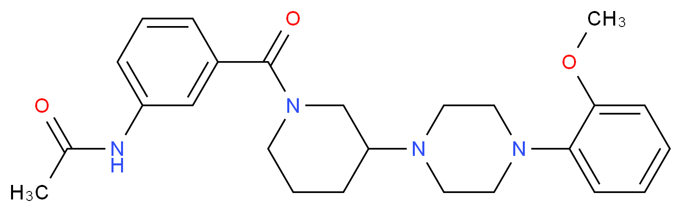 N-[3-({3-[4-(2-methoxyphenyl)-1-piperazinyl]-1-piperidinyl}carbonyl)phenyl]acetamide_分子结构_CAS_)