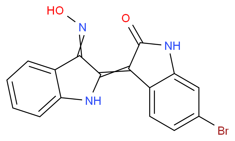 6-bromo-3-[3-(hydroxyimino)-2,3-dihydro-1H-indol-2-ylidene]-2,3-dihydro-1H-indol-2-one_分子结构_CAS_667463-62-9