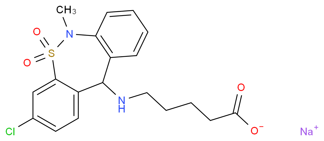 Tianeptine Metabolite MC5 Sodium Salt_分子结构_CAS_115220-11-6)