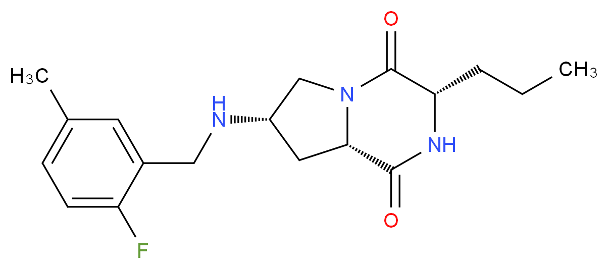 (3S,7S,8aS)-7-[(2-fluoro-5-methylbenzyl)amino]-3-propylhexahydropyrrolo[1,2-a]pyrazine-1,4-dione_分子结构_CAS_)