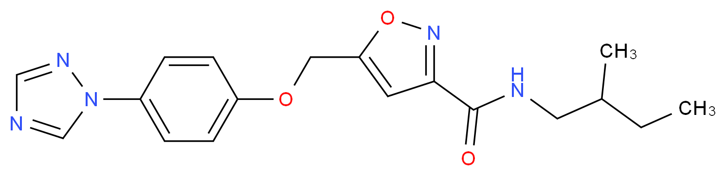 N-(2-methylbutyl)-5-{[4-(1H-1,2,4-triazol-1-yl)phenoxy]methyl}isoxazole-3-carboxamide_分子结构_CAS_)