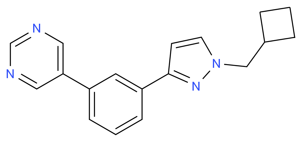 5-{3-[1-(cyclobutylmethyl)-1H-pyrazol-3-yl]phenyl}pyrimidine_分子结构_CAS_)