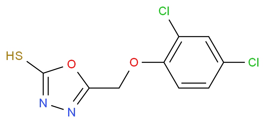 5-(2,4-dichlorophenoxymethyl)-1,3,4-oxadiazole-2-thiol_分子结构_CAS_50848-29-8