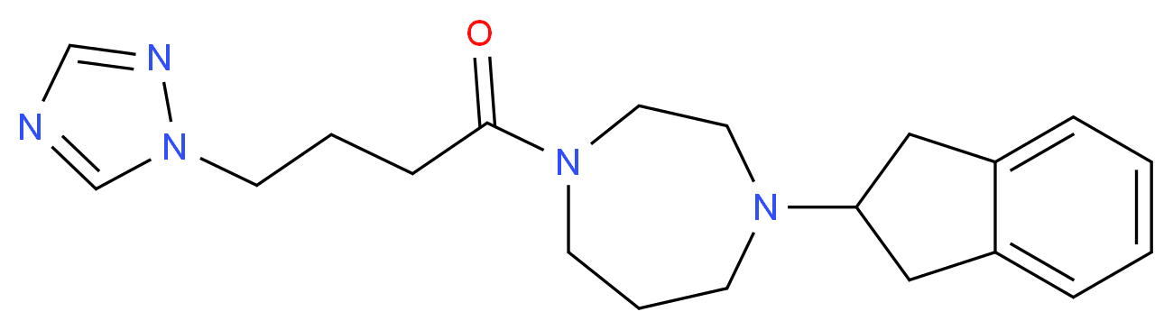 1-(2,3-dihydro-1H-inden-2-yl)-4-[4-(1H-1,2,4-triazol-1-yl)butanoyl]-1,4-diazepane_分子结构_CAS_)