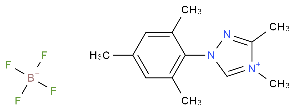 1-均三甲苯基-3,4-二甲基-4H-1,2,4-三唑-1-四氟硼酸鎓盐_分子结构_CAS_1012335-23-7)