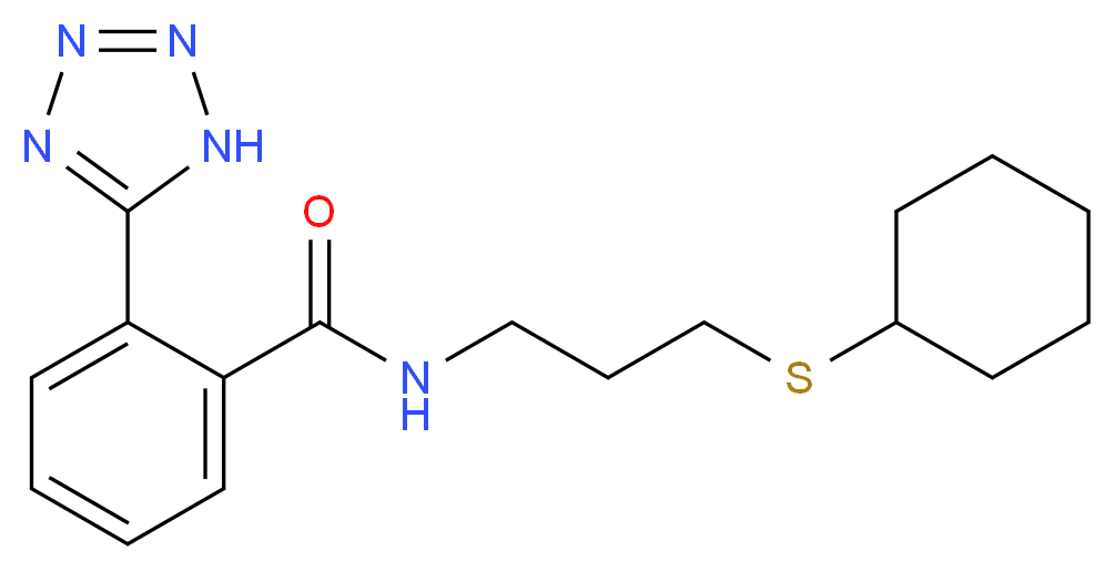 N-[3-(cyclohexylthio)propyl]-2-(1H-tetrazol-5-yl)benzamide_分子结构_CAS_)