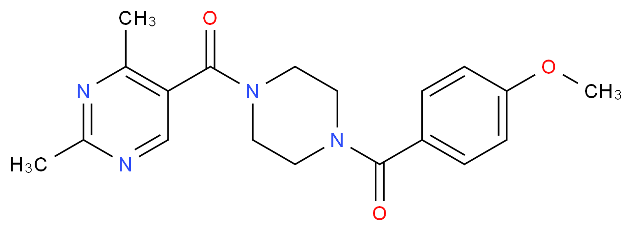 5-{[4-(4-methoxybenzoyl)-1-piperazinyl]carbonyl}-2,4-dimethylpyrimidine_分子结构_CAS_)