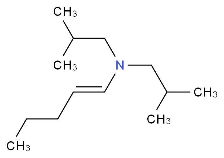 bis(2-methylpropyl)[(1E)-pent-1-en-1-yl]amine_分子结构_CAS_42298-81-7