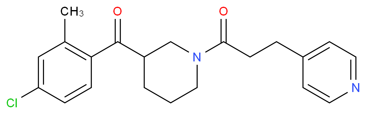 (4-chloro-2-methylphenyl){1-[3-(4-pyridinyl)propanoyl]-3-piperidinyl}methanone_分子结构_CAS_)
