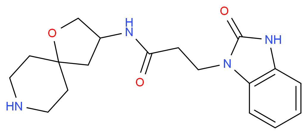 N-1-oxa-8-azaspiro[4.5]dec-3-yl-3-(2-oxo-2,3-dihydro-1H-benzimidazol-1-yl)propanamide_分子结构_CAS_)