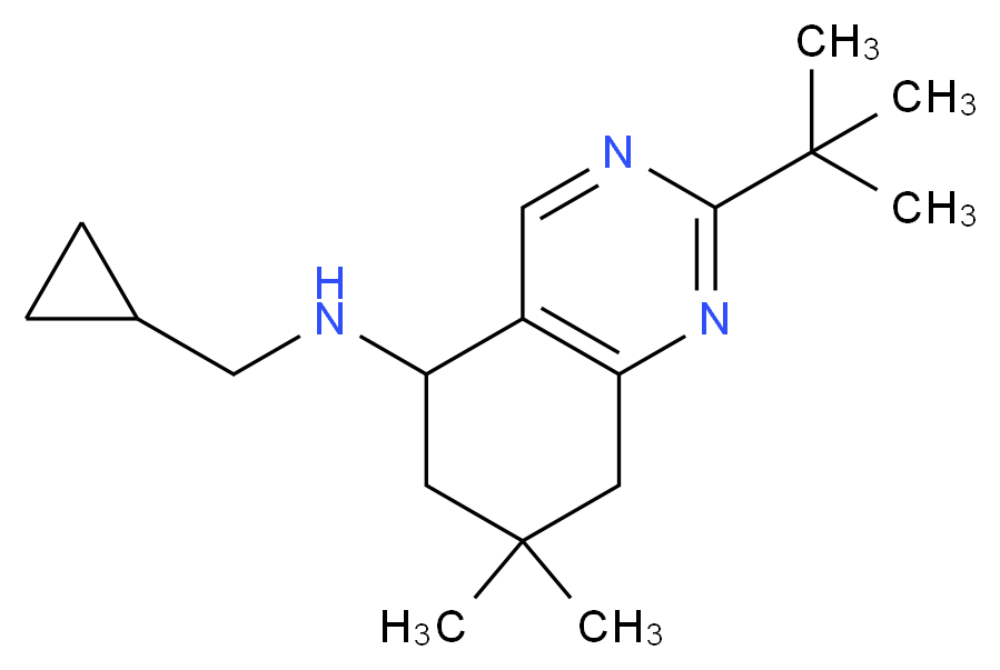 2-tert-butyl-N-(cyclopropylmethyl)-7,7-dimethyl-5,6,7,8-tetrahydro-5-quinazolinamine_分子结构_CAS_)