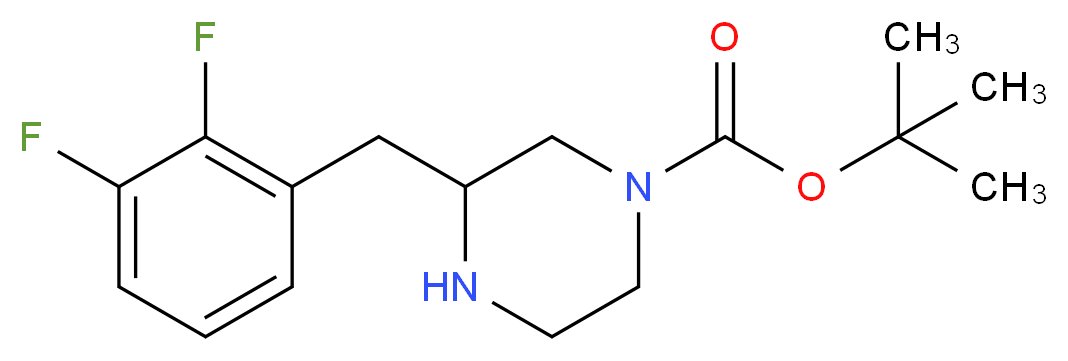 3-(2,3-DIFLUORO-BENZYL)-PIPERAZINE-1-CARBOXYLIC ACID TERT-BUTYL ESTER_分子结构_CAS_)