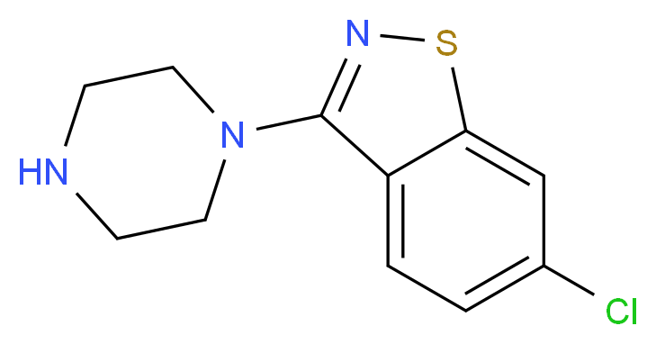 6-chloro-3-(piperazin-1-yl)-1,2-benzothiazole_分子结构_CAS_131540-87-9