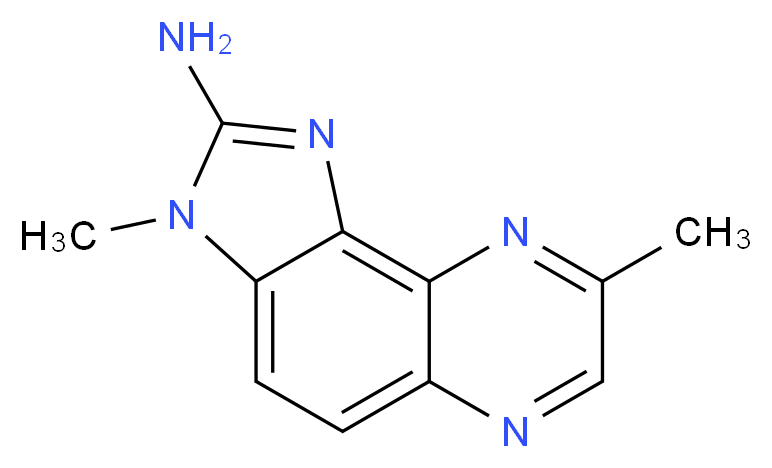 2-Amino-3,8-dimethylimidazo[4,5-f]quinoxaline_分子结构_CAS_77500-04-0)