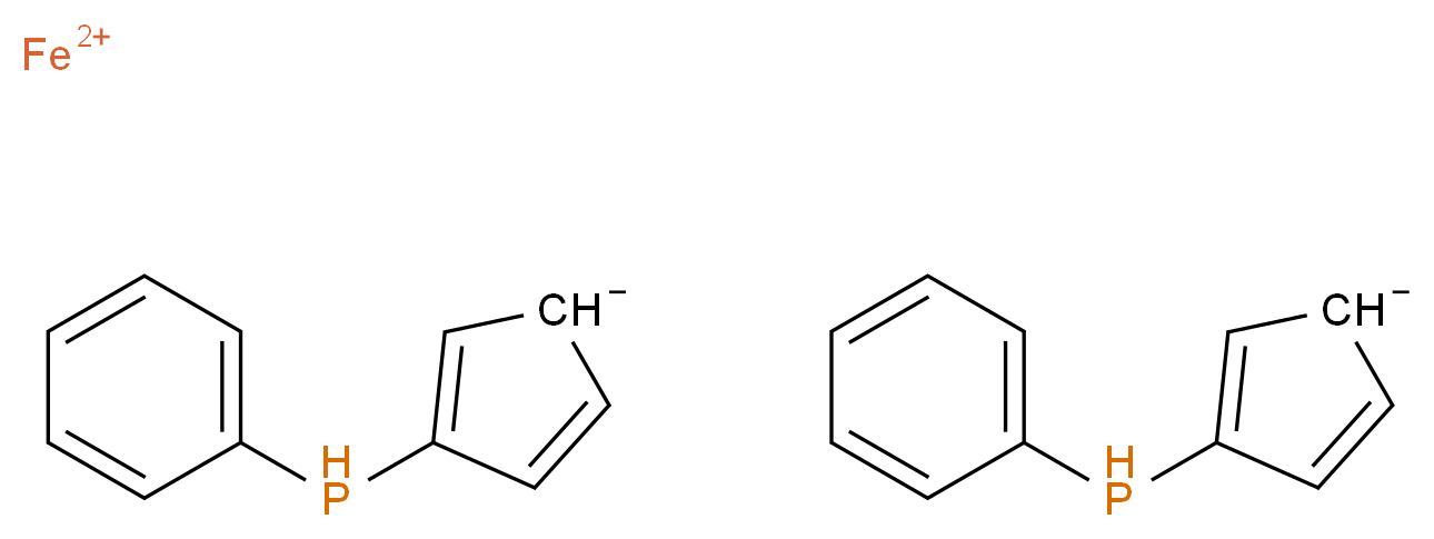 λ<sup>2</sup>-iron(2+) ion bis(3-(phenylphosphanyl)cyclopenta-2,4-dien-1-ide)_分子结构_CAS_480444-12-0