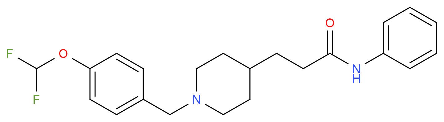 3-{1-[4-(difluoromethoxy)benzyl]-4-piperidinyl}-N-phenylpropanamide_分子结构_CAS_)