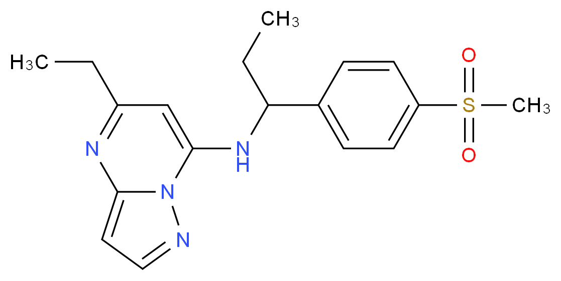 5-ethyl-N-{1-[4-(methylsulfonyl)phenyl]propyl}pyrazolo[1,5-a]pyrimidin-7-amine_分子结构_CAS_)