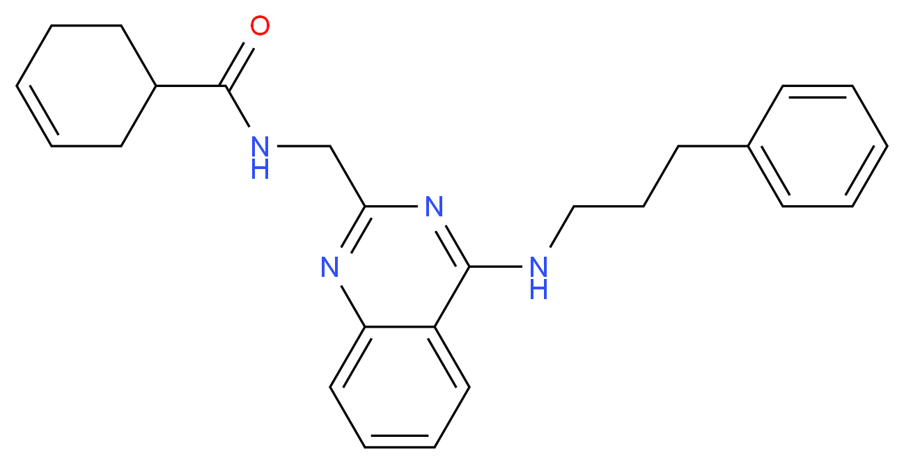 N-({4-[(3-phenylpropyl)amino]-2-quinazolinyl}methyl)-3-cyclohexene-1-carboxamide_分子结构_CAS_)