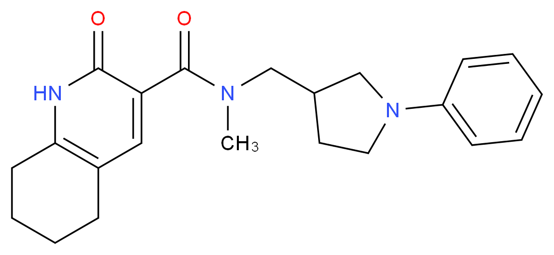 N-methyl-2-oxo-N-[(1-phenyl-3-pyrrolidinyl)methyl]-1,2,5,6,7,8-hexahydro-3-quinolinecarboxamide_分子结构_CAS_)
