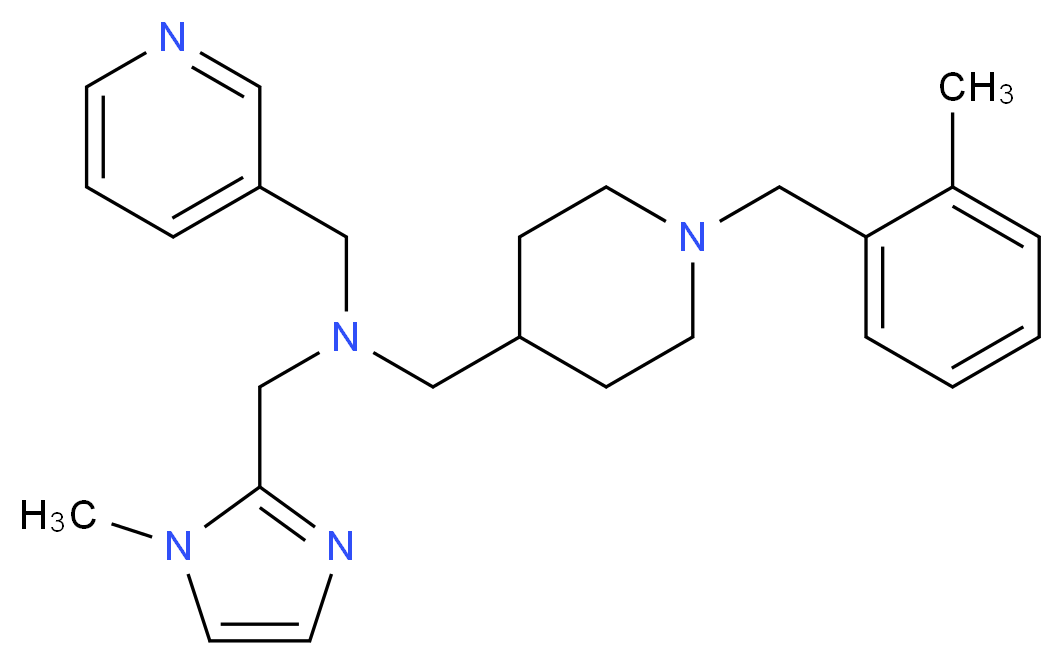 1-[1-(2-methylbenzyl)-4-piperidinyl]-N-[(1-methyl-1H-imidazol-2-yl)methyl]-N-(3-pyridinylmethyl)methanamine_分子结构_CAS_)