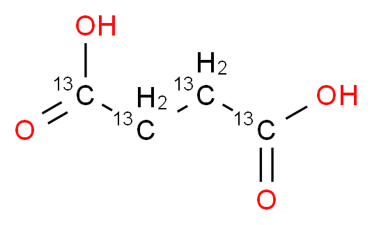 琥珀酸-13C4_分子结构_CAS_201595-67-7)