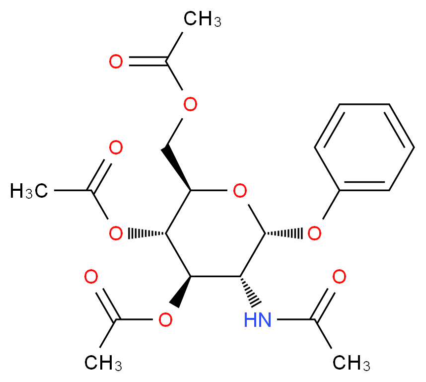 Phenyl 2-Acetamido-3,4,6-tri-O-acetyl-2-deoxy-α-D-glucopyranoside_分子结构_CAS_13089-19-5)