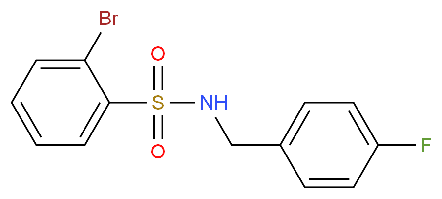 2-Bromo-N-(4-fluorobenzyl)benzenesulfonamide_分子结构_CAS_321705-40-2)