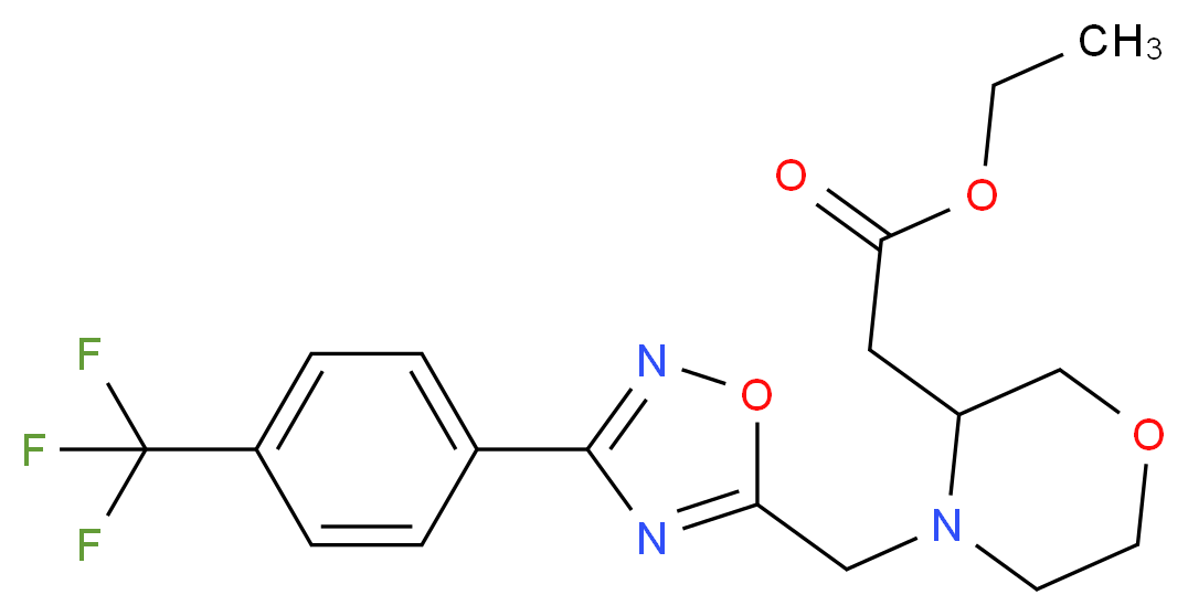ethyl [4-({3-[4-(trifluoromethyl)phenyl]-1,2,4-oxadiazol-5-yl}methyl)-3-morpholinyl]acetate_分子结构_CAS_)