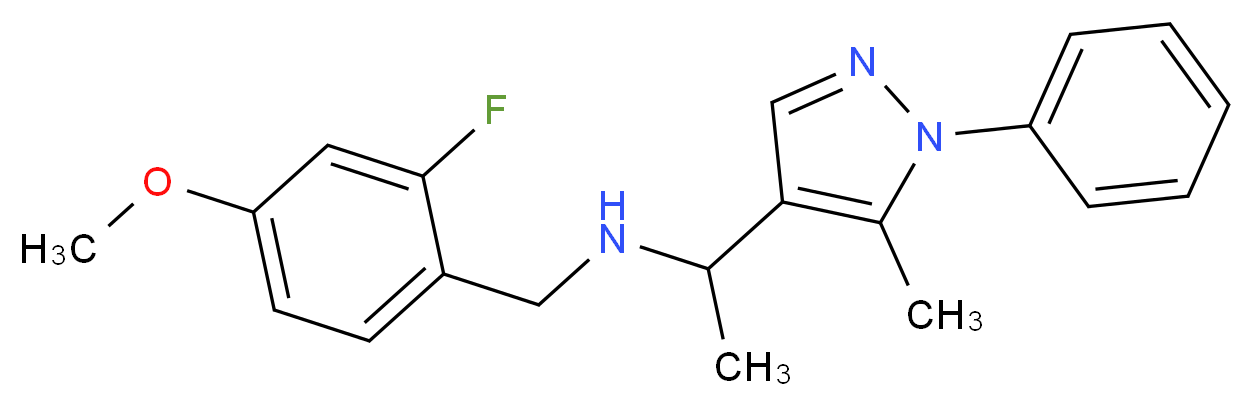 (2-fluoro-4-methoxybenzyl)[1-(5-methyl-1-phenyl-1H-pyrazol-4-yl)ethyl]amine_分子结构_CAS_)