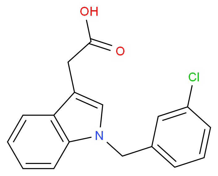 2-{1-[(3-chlorophenyl)methyl]-1H-indol-3-yl}acetic acid_分子结构_CAS_339016-33-0