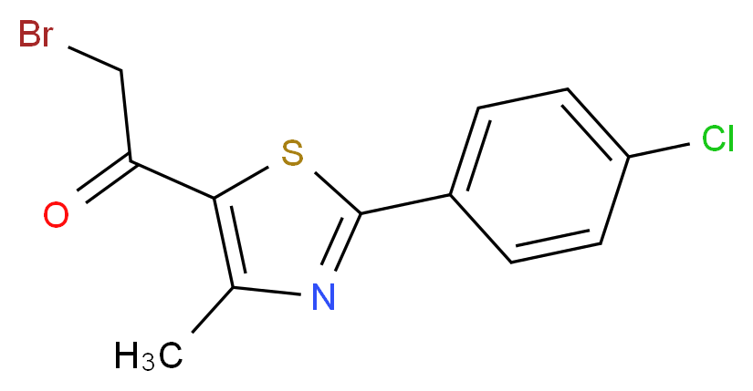2-bromo-1-[2-(4-chlorophenyl)-4-methyl-1,3-thiazol-5-yl]-1-ethanone_分子结构_CAS_54001-36-4)