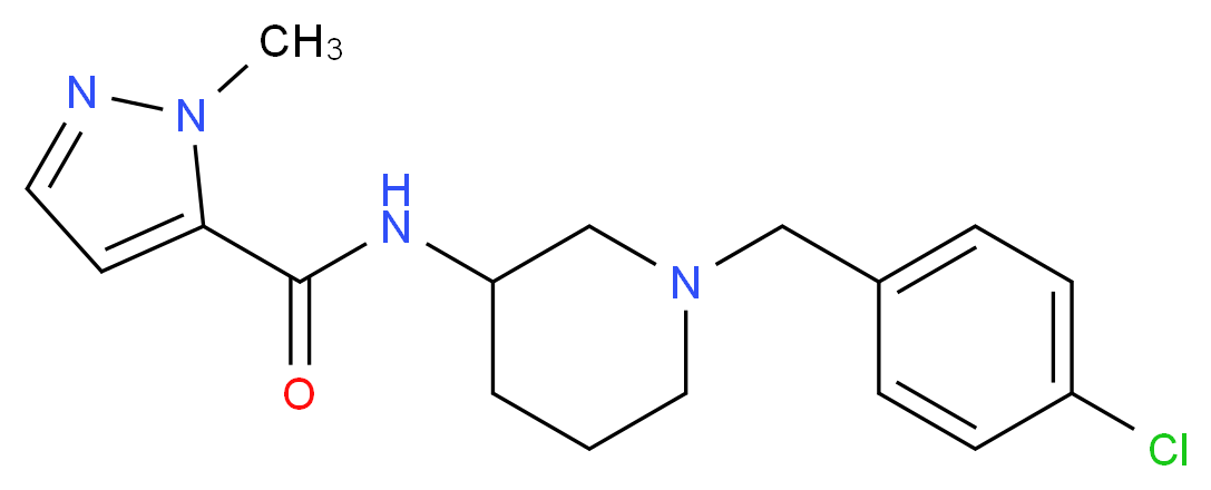 N-[1-(4-chlorobenzyl)-3-piperidinyl]-1-methyl-1H-pyrazole-5-carboxamide_分子结构_CAS_)