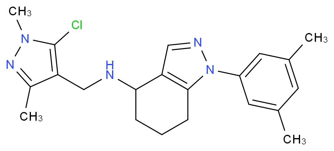 N-[(5-chloro-1,3-dimethyl-1H-pyrazol-4-yl)methyl]-1-(3,5-dimethylphenyl)-4,5,6,7-tetrahydro-1H-indazol-4-amine_分子结构_CAS_)