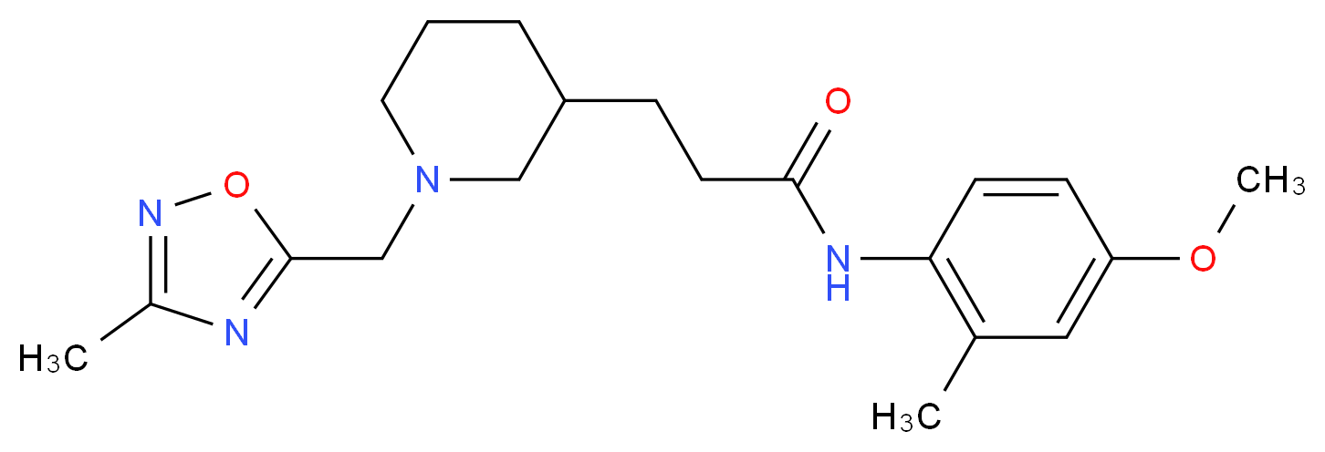 N-(4-methoxy-2-methylphenyl)-3-{1-[(3-methyl-1,2,4-oxadiazol-5-yl)methyl]piperidin-3-yl}propanamide_分子结构_CAS_)