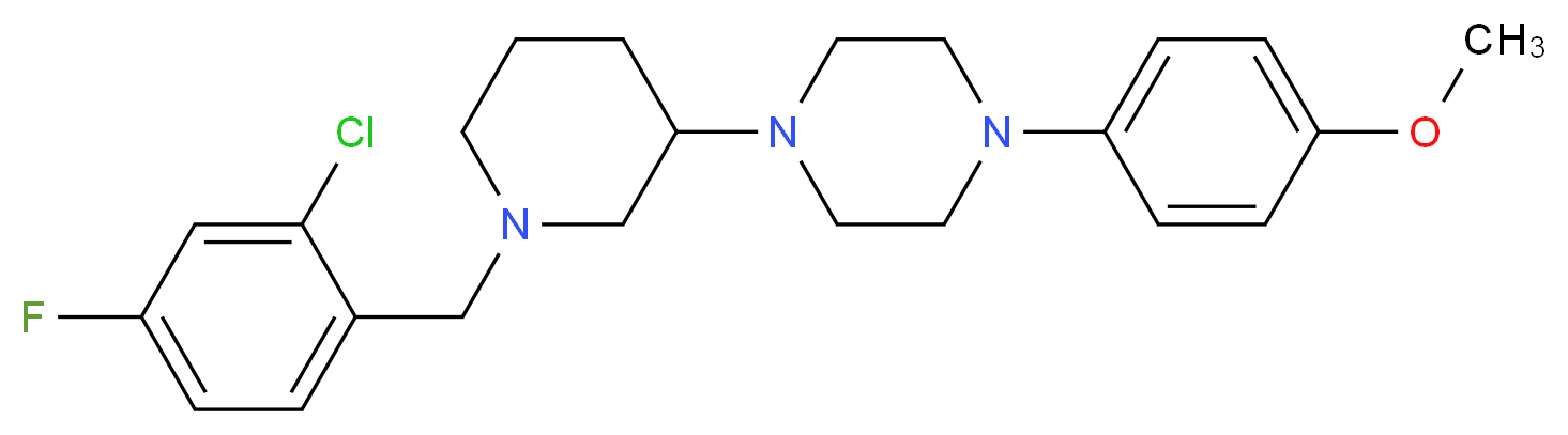 1-[1-(2-chloro-4-fluorobenzyl)-3-piperidinyl]-4-(4-methoxyphenyl)piperazine_分子结构_CAS_)