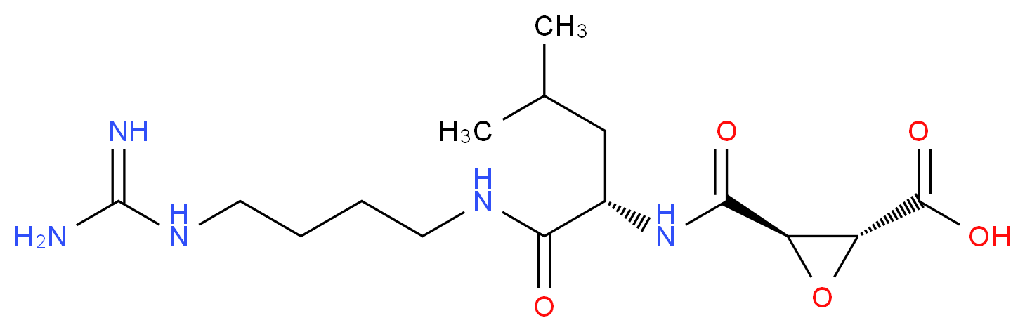 (2R,3R)-3-{[(1S)-1-[(4-carbamimidamidobutyl)carbamoyl]-3-methylbutyl]carbamoyl}oxirane-2-carboxylic acid_分子结构_CAS_66701-25-5
