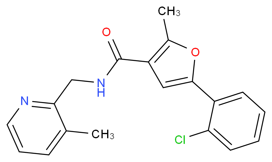 5-(2-chlorophenyl)-2-methyl-N-[(3-methylpyridin-2-yl)methyl]-3-furamide_分子结构_CAS_)