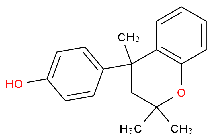 4-(2,2,4-trimethyl-3,4-dihydro-2H-1-benzopyran-4-yl)phenol_分子结构_CAS_472-41-3