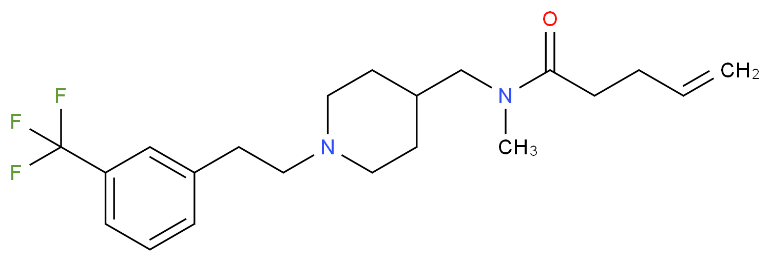 N-methyl-N-[(1-{2-[3-(trifluoromethyl)phenyl]ethyl}-4-piperidinyl)methyl]-4-pentenamide_分子结构_CAS_)