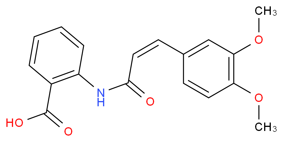 2-[(2Z)-3-(3,4-dimethoxyphenyl)prop-2-enamido]benzoic acid_分子结构_CAS_91920-58-0