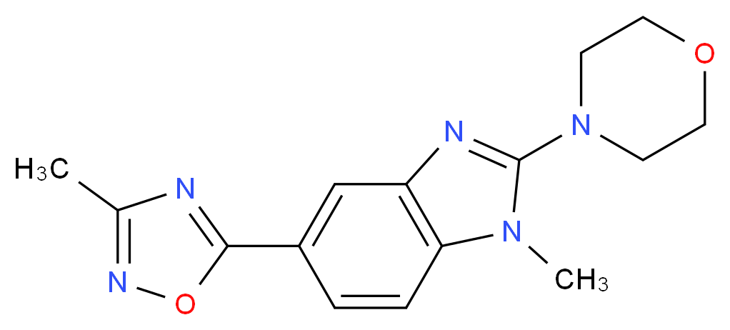 1-methyl-5-(3-methyl-1,2,4-oxadiazol-5-yl)-2-(4-morpholinyl)-1H-benzimidazole_分子结构_CAS_)