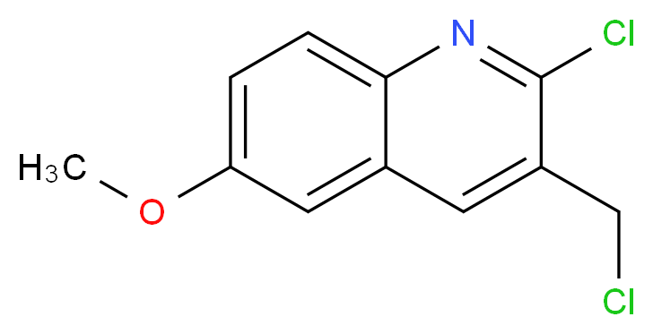 2-chloro-3-(chloromethyl)-6-methoxyquinoline_分子结构_CAS_948291-11-0