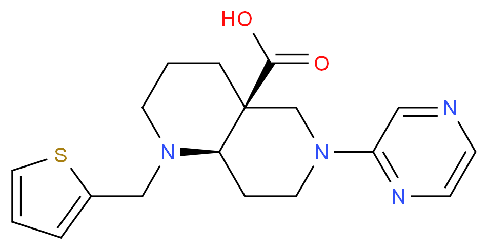 (4aS*,8aR*)-6-(2-pyrazinyl)-1-(2-thienylmethyl)octahydro-1,6-naphthyridine-4a(2H)-carboxylic acid_分子结构_CAS_)